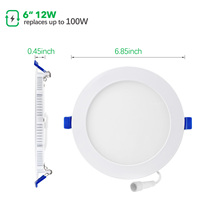 Éclairage encastré LED ultra-mince de 6 pouces avec J-Box 12W Dimmable Downlight 3CCT ETL & Energy Star Listed pour les garages et les cuisines