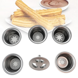 4/6 pièces <span class=keywords><strong>espagnol</strong></span> Churro Maker saucisse Stuffer pièces de fixation moules en acier inoxydable pièces de rechange pour Churro Machine - Product Image 2