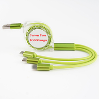 Câble de données pour téléphone portable 3-en-1 avec logo personnalisé, charge rapide USB Micro Type C Android avec plusieurs cordons, cadeau promotionnel