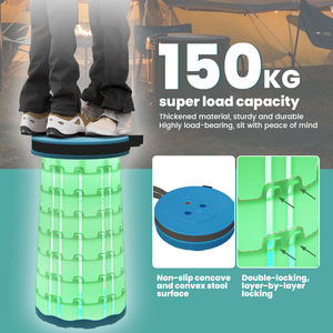 Bangku lipat bahan PP bangku perjalanan luar ruangan nyaman ringan dengan tinggi yang dapat diatur untuk penggunaan sekolah taman Hotel - Product Image 3