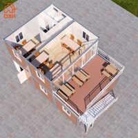 Maison conteneur préfabriquée démontable DXH personnalisée en panneaux sandwich pour bureaux et hôpitaux, emballage plat et portable