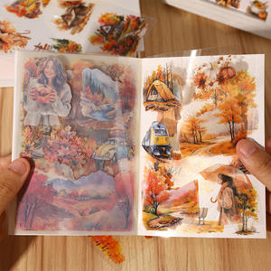 20 autocollants par paquet, cette série Four Seasons Journey thème <span class=keywords><strong>de</strong></span> voyage <span class=keywords><strong>compte</strong></span> manuel <span class=keywords><strong>de</strong></span> découpe rétro décoration paysage 4 articles - Product Image 2