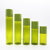 Bouteille en plastique PET épaisse pour toner, cylindre vide vert, 60 ml, avec bouchon d'insertion gratuit supplémentaire