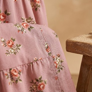 Abito lungo romantico floreale in viscosa a balze da donna, con maniche a sbuffo, scollo a V, linea ad A, tasche, estivo, elegante, OEM, taglie forti dalla S alla 5XL - Product Image 2