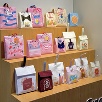 Sacs à poignée en feutre non tissé avec motif floral Huadefeng, décoration de fête, couleur rose