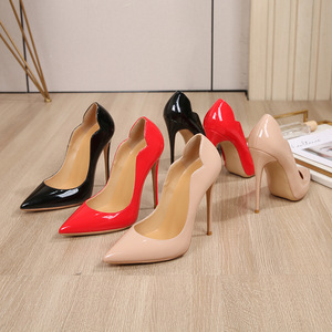 Collection Été 2025 – Chaussures à Talon Fin de 12 cm pour Femme, Style Européen et Américain, à Enfiler, Couleur Unie, Grande Taille, Bout Pointu et Design en V - Product Image 3