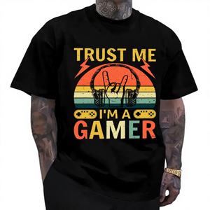 T-shirt unisexe amusant et animé avec poche, t-shirts graphiques mignons pour papa, vêtements de base pour homme, fabriqué en - Product Image 1