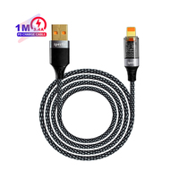 Cable de Carga Rápida Wonderphon YLC-043 de 60W con Conector USB de 8 Pines, Revestimiento de TPE Transparente y Ecológico para iPhone y Teléfonos Móviles Samsung