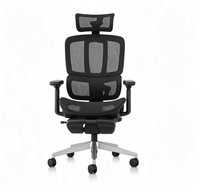 Chaise de bureau ergonomique à dossier haut en maille, avec appui-tête réglable et soutien lombaire, pivotante, pour une utilisation prolongée sur le poste de travail