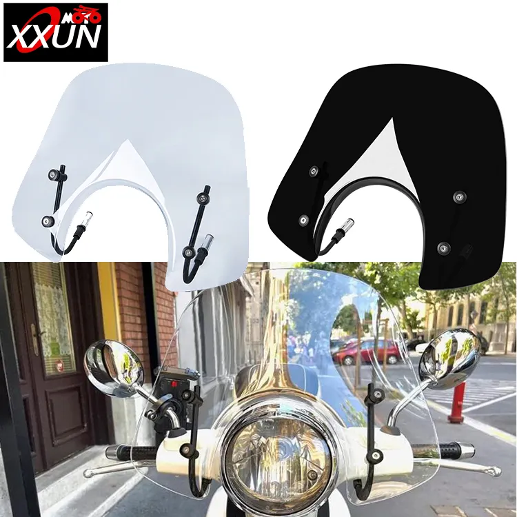 XXUN กระจกบังลมมอเตอร์ไซค์,อุปกรณ์เสริมกระจกหน้าสำหรับ Piaggio Vespa LX 150 125 50 GT200 GTS250 GTS300 125 Super Sport Bj