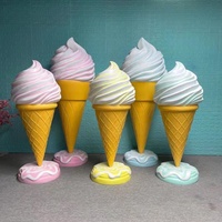 Statue de cône de crème glacée en fibre de verre, fait à la main, accessoire de décoration de magasin de desserts japonais