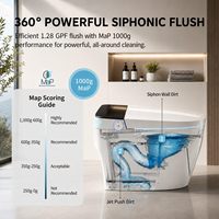 En gros, WC intelligent monobloc moderne avec bidet intégré, chauffage instantané, à poser au sol, pour salle de bain de villa moderne