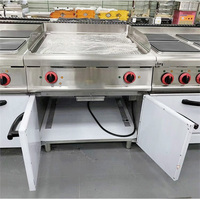 Grande Plancha à Gaz Professionnelle GPL/GN avec Armoire, 2 Boutons de Contrôle Séparés, pour Restaurant