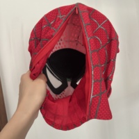 Masque de héros LED clignotant rouge et bleu, manuel, amusant, pour costume de cosplay, impression 3D, pour fêtes, cadeau pour enfant