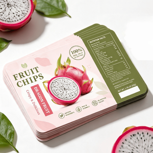 Etiquetas personalizadas impresas para rollos de bolsas de alimentos, pegatinas de papel estucado con gráficos de frutas naturales para la personalización de bolsas de snacks con cierre vertical. - Product Image 4