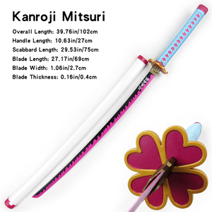Kochou <span class=keywords><strong>Shinobu</strong></span> (blanco) Popular Anime Demon Slayer Sword: Kimetsu No Yaiba Sun Wheel Blade COSPlay Weapon 39.76in/102cm - Product Image 4
