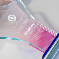 Trophées en verre cristal couleur dégradée, cadeaux, récompenses de remise des diplômes, souvenirs, médailles pour la Journée des enseignants, trophées pour employés exceptionnels