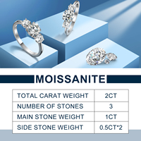 Dropshipping Bijoux de mariage Cadeau Bague de fiançailles en argent sterling 925 VVS Moissanite Diamond Three Stone pour femmes et filles