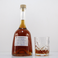 500ml 750ml Long Cou Bière Ventre Concave Vodka Whisky Tequila Brandy Personnalisé En Gros Populaire Bouteilles En Verre En Bois Liège