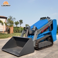 Mini-chargeuse compacte diesel LOGWAY avec chenilles en caoutchouc, moteur et pompe pour une manutention stable sur le sable et le gravier, livraison gratuite