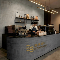 Panneau de pierre flexible à texture de bois scié gris foncé ultra-mince, revêtement mural en grain de bois MCM pour façade extérieure et intérieure