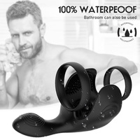 Vibrateur de massage prostatique USB en silicone ABS étanche IPX7 avec anneau de retardement pour usage anal