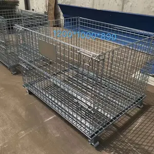 Poubelles pliables de cage de fil métallique de maille de palette