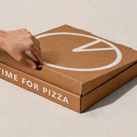 Luxe minimalistische esthetische pizzadozen op maat bedrukt bruine golfkartonnen verzenddoos voor boetiekwinkel