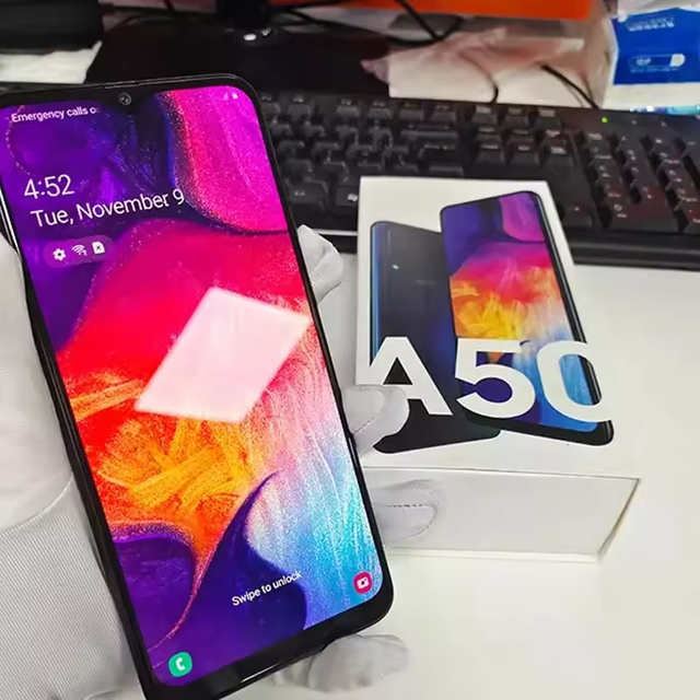 Best Price Second Hand for Amsung Android A50 Mobile Phone 64GB 128GB No Scratches Supports GSM CDMA LTE with MTK Processor