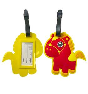 Étiquette de bagage personnalisée avec logo, motif dessin animé mignon, étiquette de voyage imprimée pour mariage, étiquette de bagage en PVC caoutchouc - Product Image 4