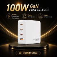 Chargeur rapide GaN 100W tendance 2026, PD 3.0 QC3.0 Type C, accessoires électroniques, produits intelligents, accessoires pour téléphone, chargeur pour iPhone