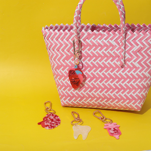 Keychain tùy chỉnh Retro Acetate tim răng ống tiêm cơ quan y tế Keychain quyến rũ phong cách sáng tạo túi Mặt dây chuyền - Product Image 1