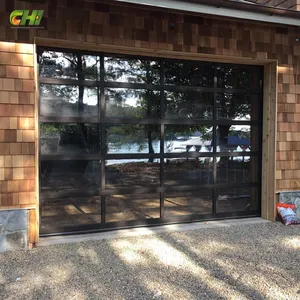 Современная небьющаяся быковая автоматическая алюминиевая бескаркасная стеклянная дверь для дома 16x7