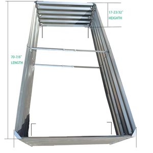 Jardinera elevada galvanizada multiusos, resistente a la intemperie, personalizada en negro y plateado, para plantar flores, hierbas, frutas y verduras. - Product Image 4