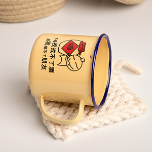 D5413 Custom Milk Enamel Mugs Home Office Personalized Gift Travel Tea <b>Cup</b> Metal Coffee Tea Camp <b>Cups</b> Sublimation Enamel Mug - Product Image 3