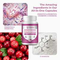 TIORA Vitamines pour femmes, capsules probiotiques, mélange de fibres prébiotiques, soutien à l'équilibre de la microflore féminine, complément alimentaire