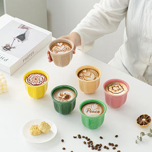 Caldo-vendita 100ml 180ml 250ml goffrato <span class=keywords><strong>tulipano</strong></span> stile arabo in ceramica caffè e tè lavastoviglie e microonde regalo sicuro - Product Image 2