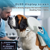 Escáner de microchip de mano para mascotas RFID Lector de chips de etiquetas de animales 134,2 K RFID FDX-B HDX