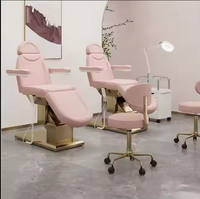 SW Luxe 3 Moteurs Électrique Réglable PU Chaise Cosmétique Design Moderne Visage Lit Cils Salon De Beauté Table De Massage En Métal