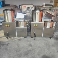 Elektrische Commerciële Industrie Aardappel Schoonmaken Dunschiller En Snijmachine, Aardappel Wassen Schil En Snijmachine
