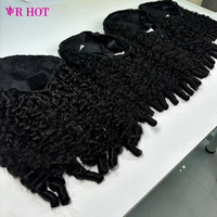 Perruque mi-tête bouclée naturelle en cheveux humains bruts birmans, sans colle, pour femmes noires, facile à porter, pré-épilée, installation facile, perruque mi-tête à retourner