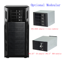 Boîtier de serveur informatique de bureau personnalisé avec espace de stockage pour 10 disques CD de 5,25 pouces