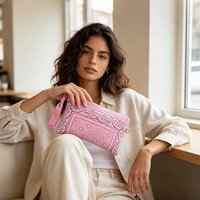 Pochette personnalisée à imprimé bandana, motif cachemire, avec fermeture éclair, trousse de maquillage, pochette à logo personnalisé, sac de rangement de voyage