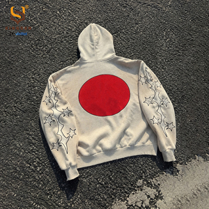 Custom Heavyweight Cotton Hoodies High Quality Fleece Terry 350GSM Blank Hoodies Graphic Printing Men's Hoodie - Product Image 3