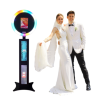 Offre Spéciale : Cabine Photo Deluxe pour iPad 12,9 Pouces avec Lumières LED Multicolores pour Fêtes d'Anniversaire