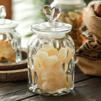 Ventes en gros de bocaux de conservation en verre transparents de 650 ml, 950 ml et 1350 ml, avec couvercle en forme de cœur, qualité alimentaire, hermétiques, pour collations multigrains