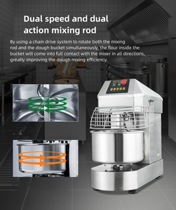 Amasadora de Masa Inteligente de Doble Velocidad y Doble Acción, Comercial, Automática, de Acero Inoxidable, de 12 kg, Equipo para Hornear, Amasadora Espiral para Panadería - Product Image 4