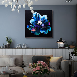 Decorazione Moderna <span class=keywords><strong>di</strong></span> Lusso per la Casa, Stampa Digitale con Fiori <span class=keywords><strong>Viola</strong></span>, Quadro Decorativo da Parete, Dipinto in Porcellana Cristallina con Rose e Peonie - Product Image 4