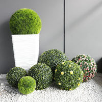 Décoration de jardin d'intérieur, plantes artificielles en buis, boule de topiaire artificielle, fausses boules de buis décoratives pour la cour