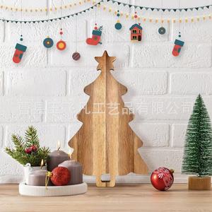 Acacia <b>Wood</b> Christmas Tree Cutting Board 42x26.5cm Double Sided Multifunctional Chopping <b>Block</b> For Home Kitchen Use - Product Image 5